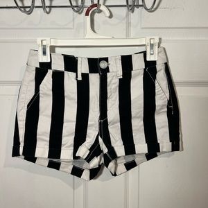 Black and White striped American Eagle Shorts